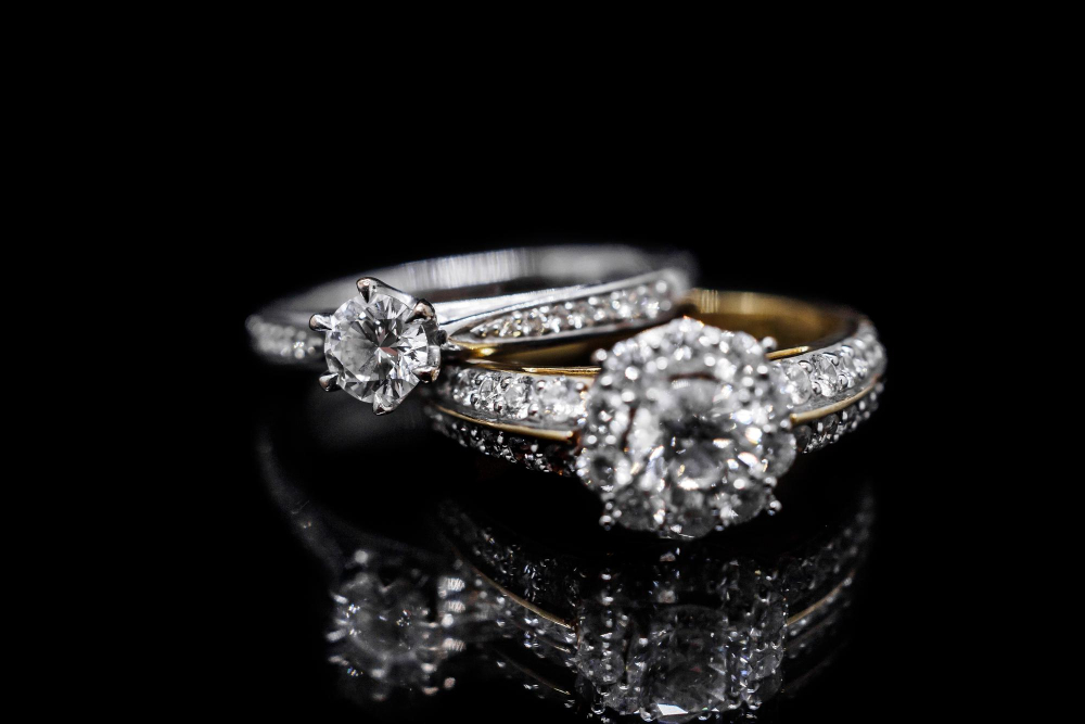 Close-up of an estate diamond ring evaluated at DCL Jewelry & Loan