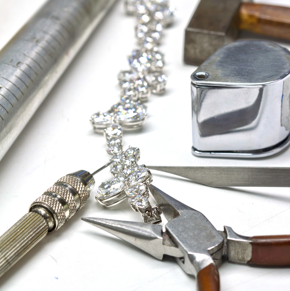 Jewelry repair work in progress at DCL Jewelry & Loan, San Diego