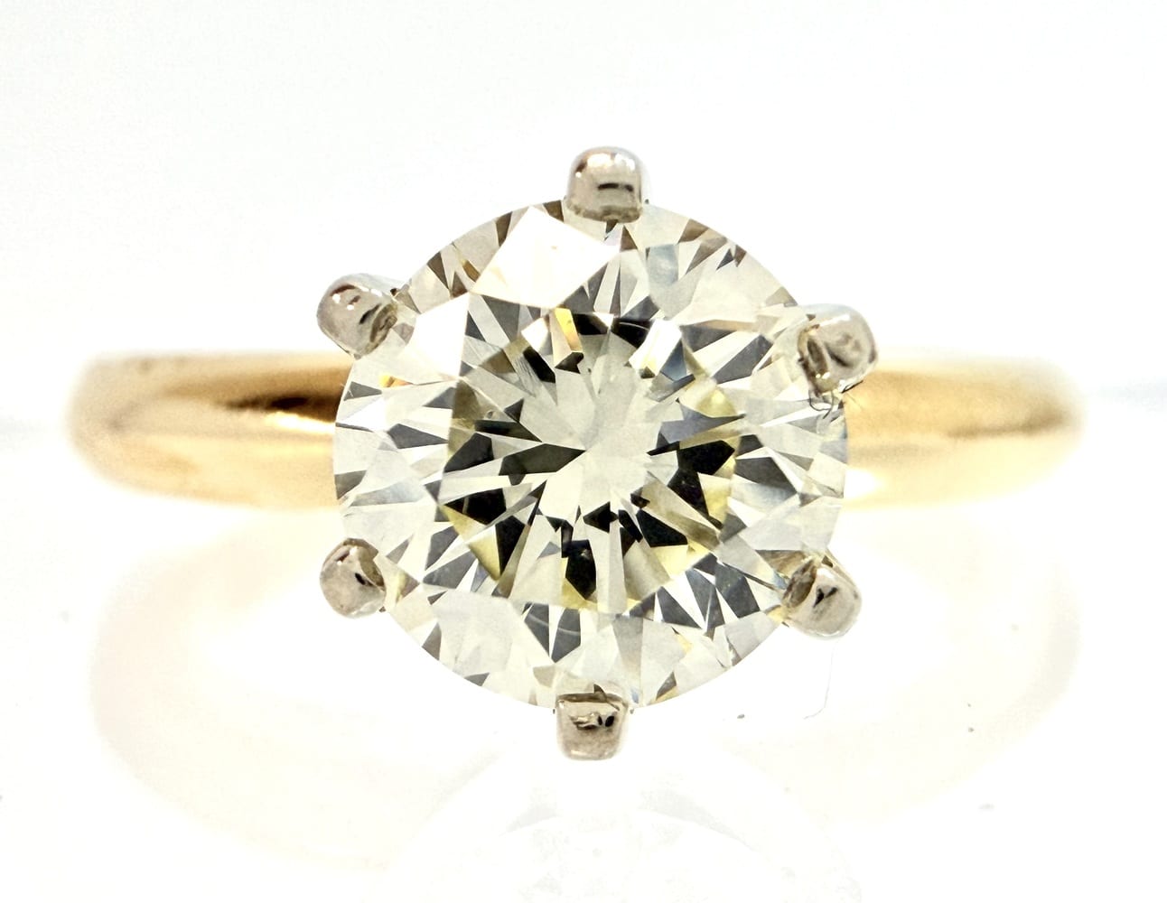 14K Two-Tone Gold Diamond Solitaire Ring product image