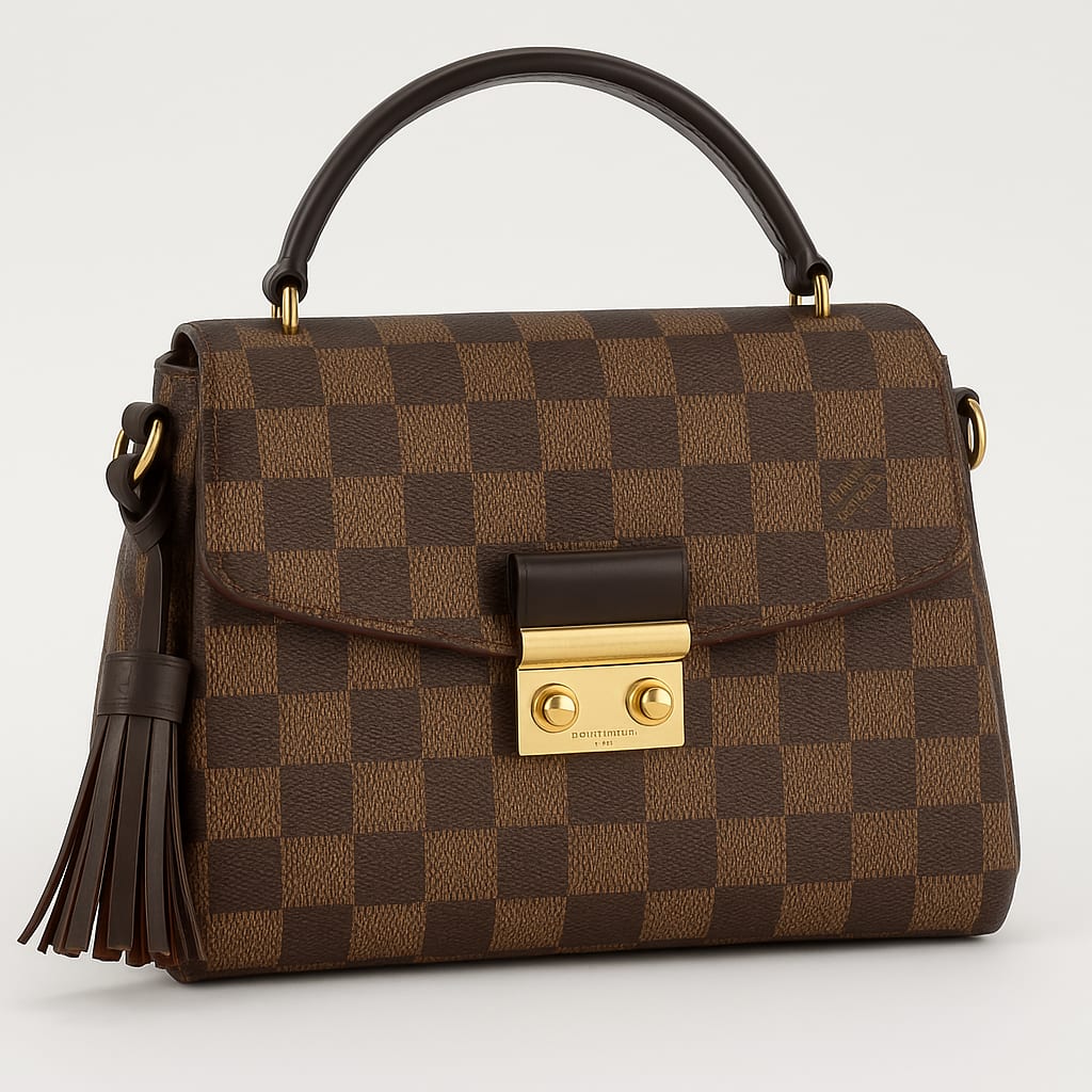 Louis Vuitton Damier Ebene Croisette Bag front view