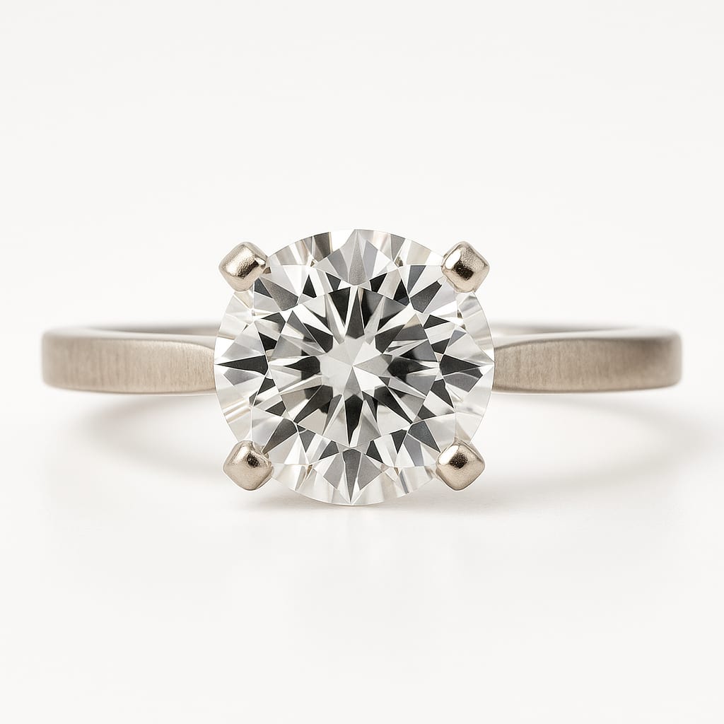14K White Gold Diamond Solitaire Ring Hero Image