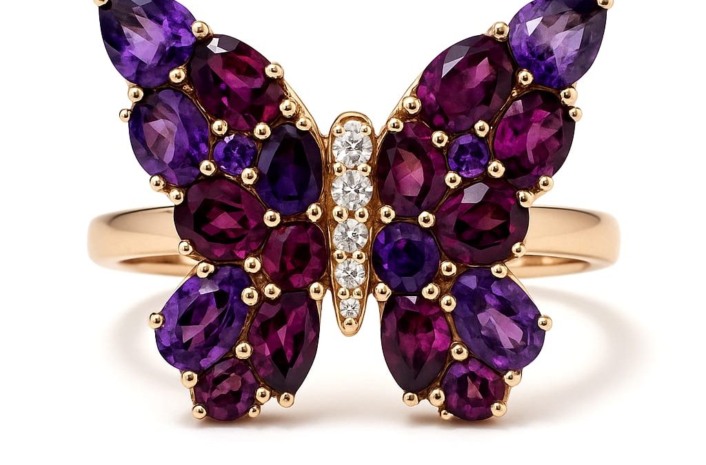 Effy 14K Rose Gold Butterfly Ring: A Gemstone Masterpiece