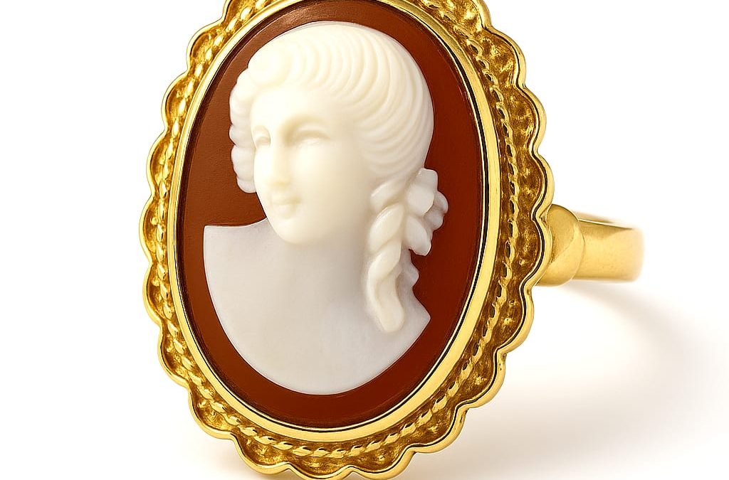 12K Yellow Gold Vintage Cameo Ring in San Diego