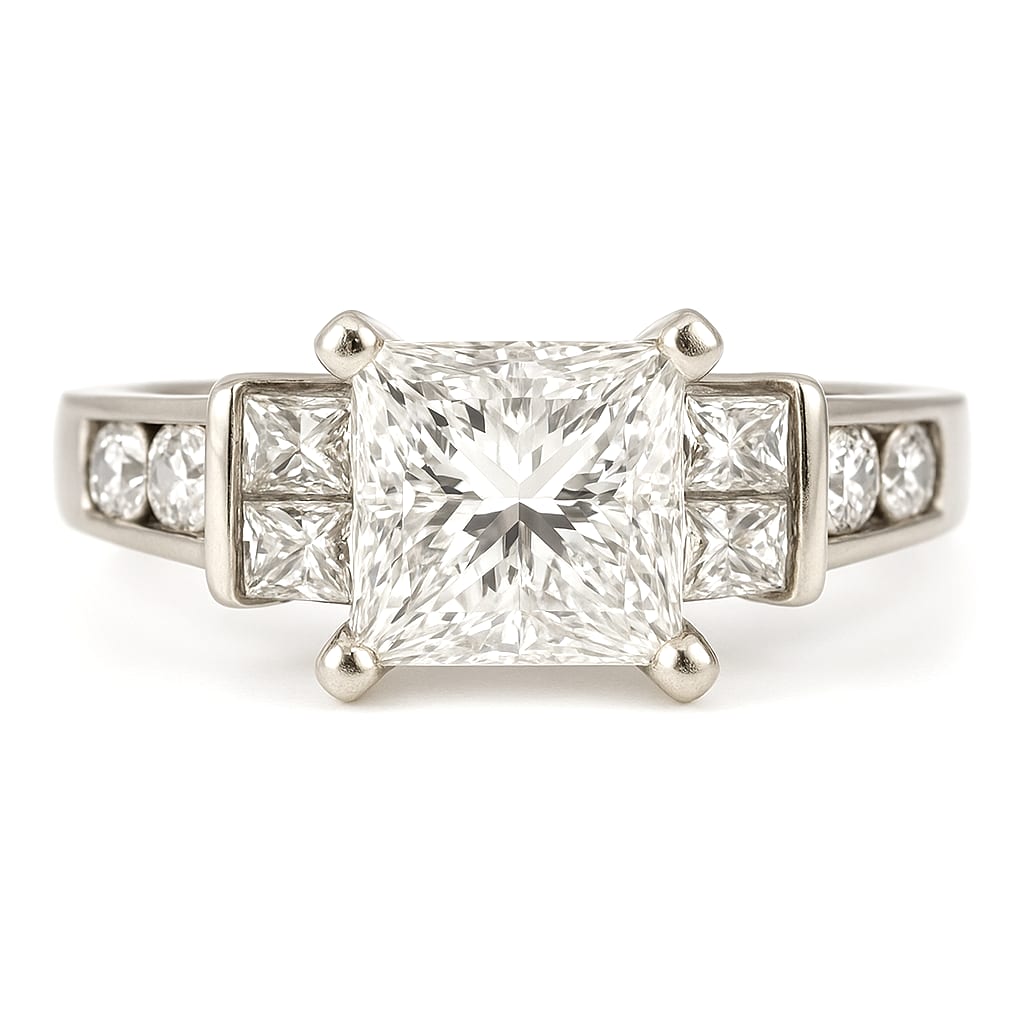14K White Gold Diamond Ring