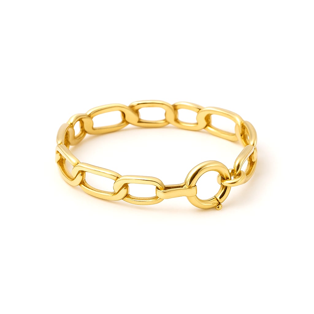 10K Yellow Gold Figaro Chain on a white background