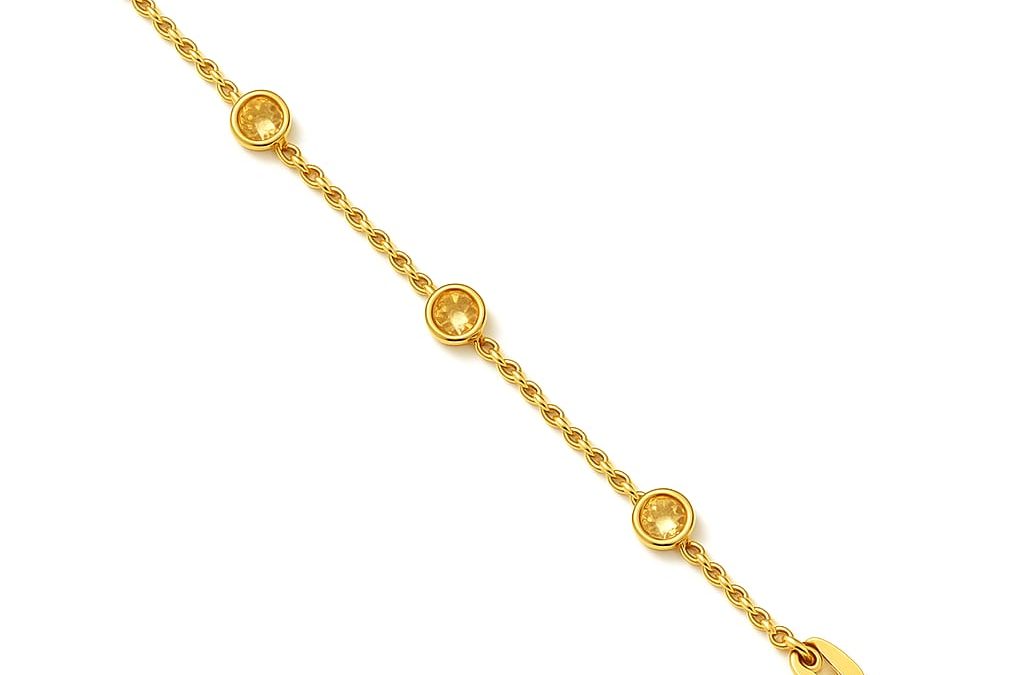 Discover the Elegance of Our 14K Yellow Gold Citrine Cable Chain Necklace