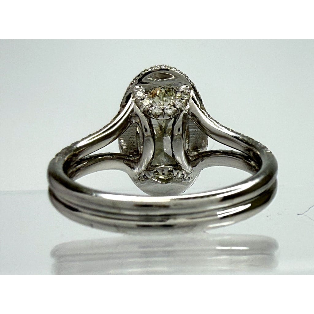 18kt White Gold Diamond Ring on White Background