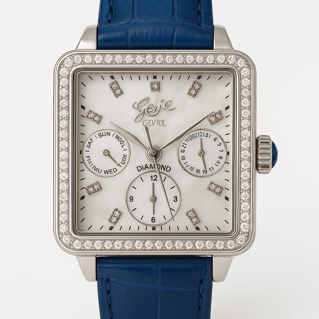 GV2 by Gevril Bari Diamond Watch on clean white background