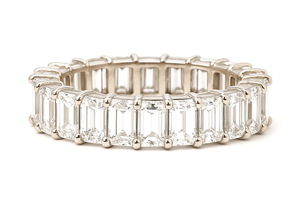 Discover the Elegance of Our 18K White Gold Diamond Eternity Band