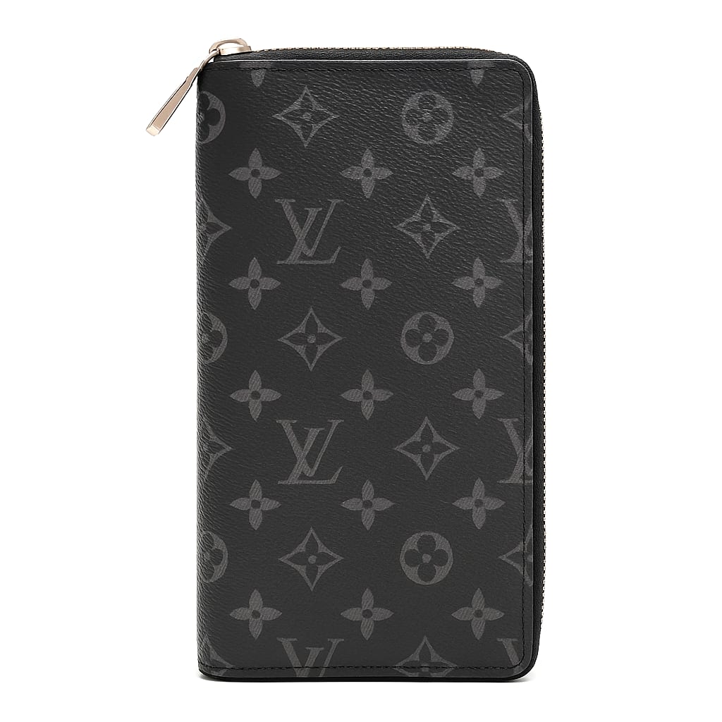 Louis Vuitton Zippy Wallet Monogram Eclipse front view