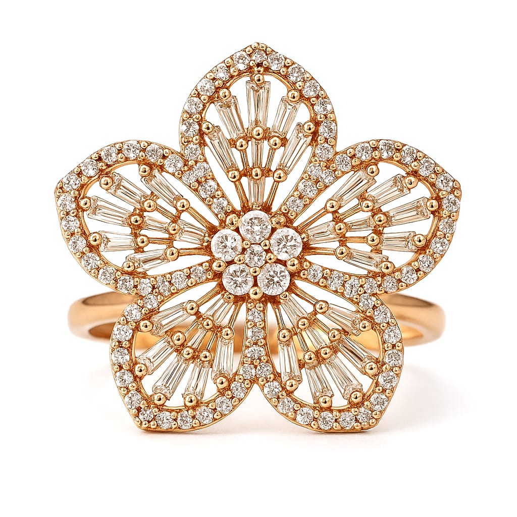 Effy 14K Rose Gold Diamond Ring on white background