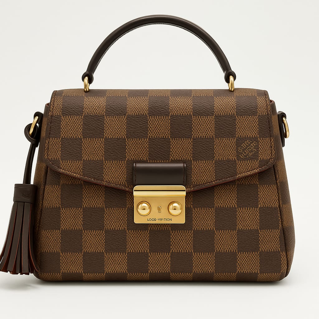 Louis Vuitton Damier Ebene Croisette Bag front view