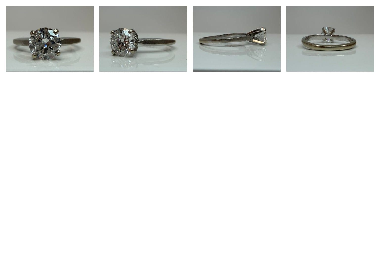 14K White Gold Diamond Solitaire Ring Collage