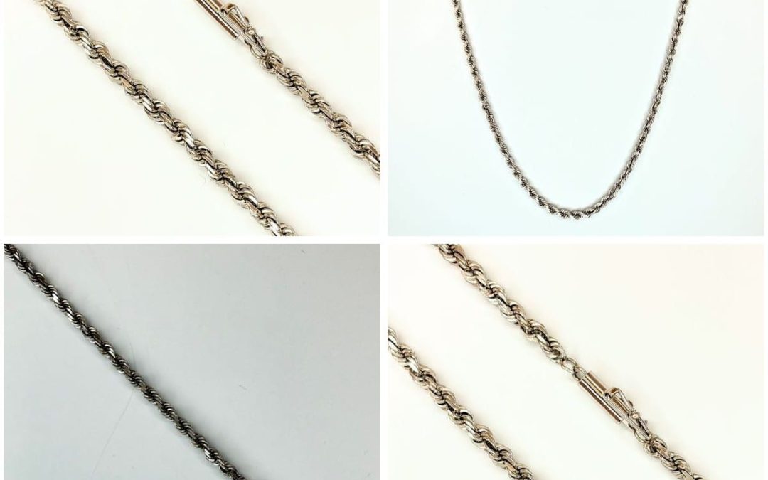 Discover the Elegance of Our 14K White Gold Rope Chain