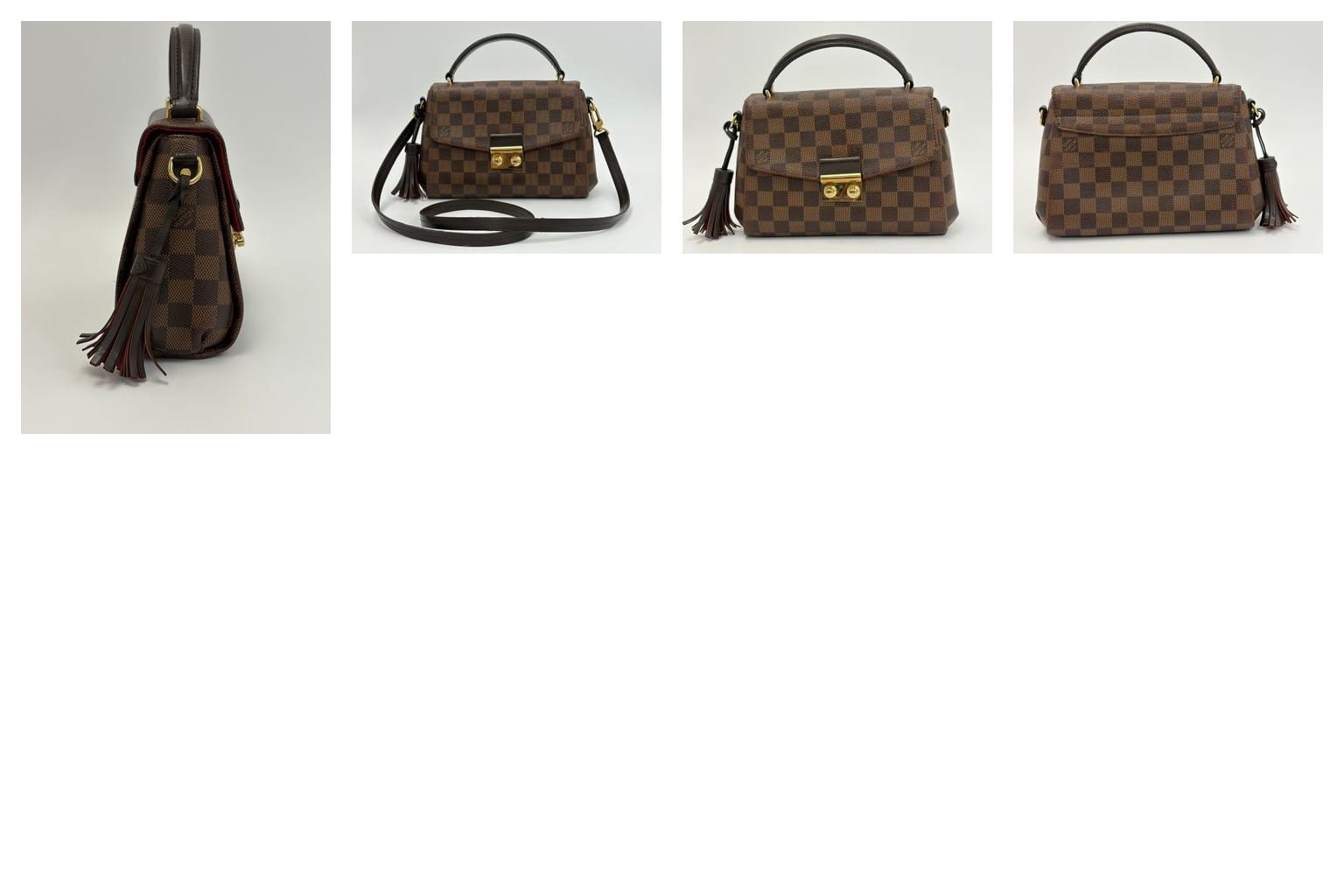 Louis Vuitton Damier Ebene Croisette Bag collage