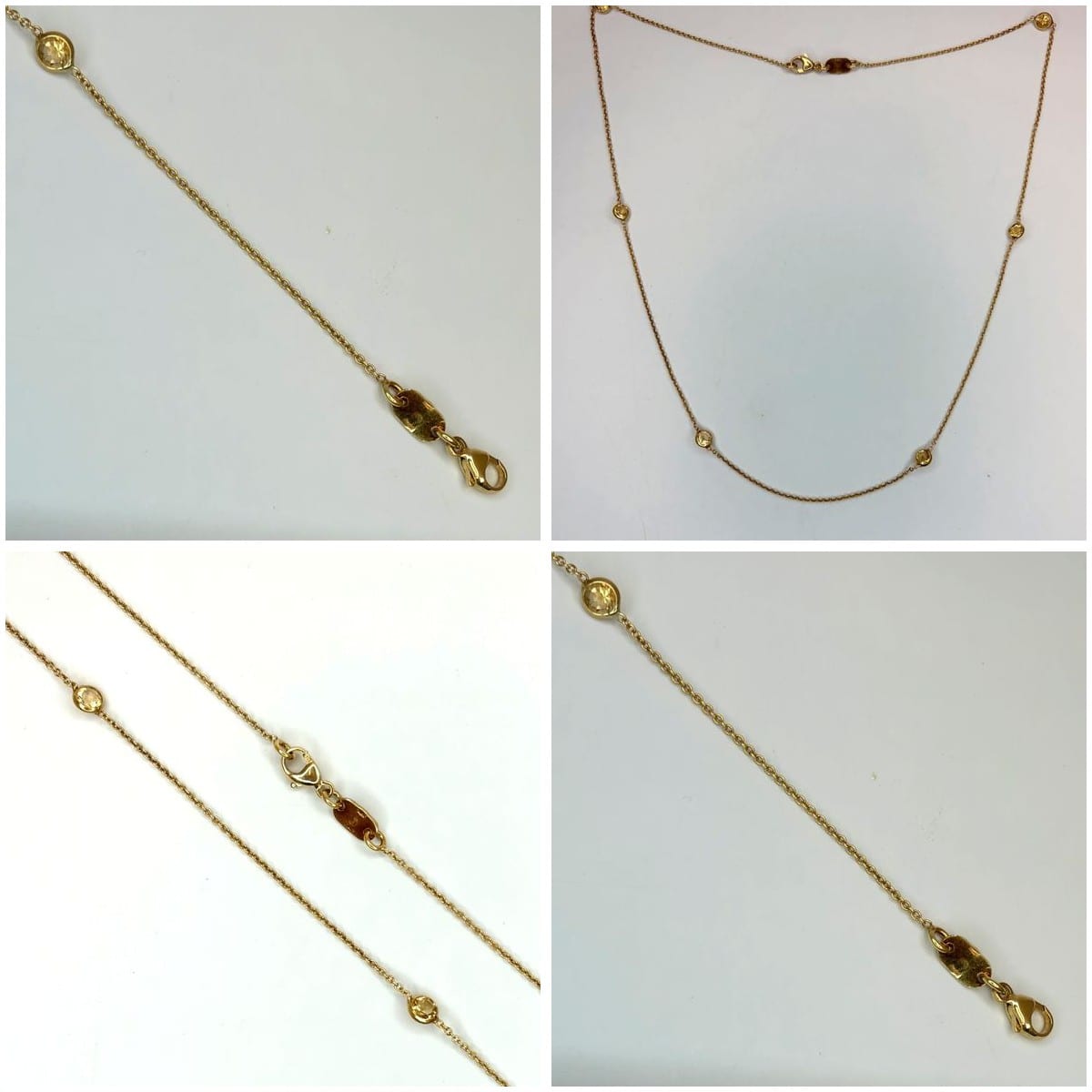 Collage of the citrine necklace showing different angles