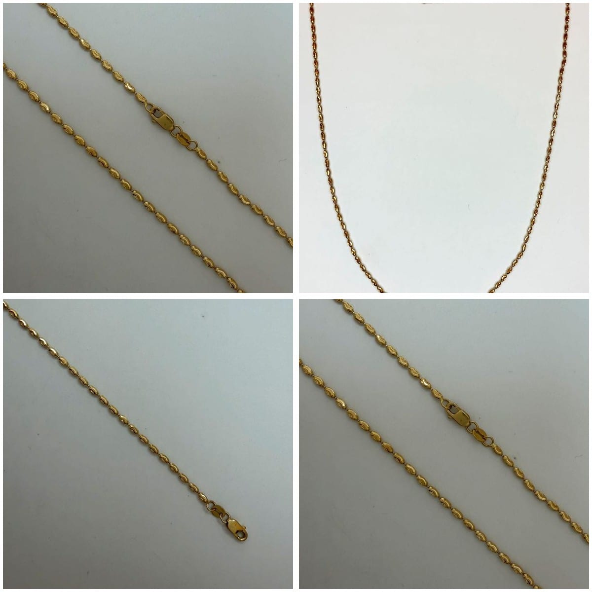 Collage of 14K Yellow Gold Diamond Cut Chain