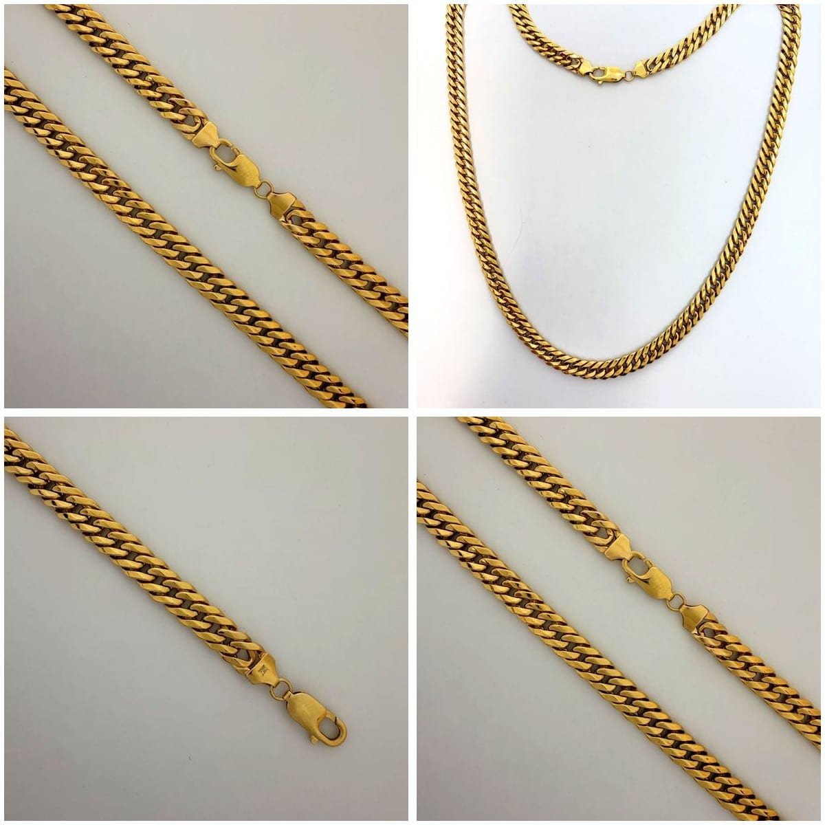 Collage of the Cuban Link Chain in different angles