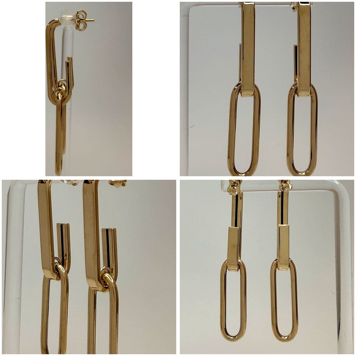 Collage of 14K Gold Paperclip Earrings