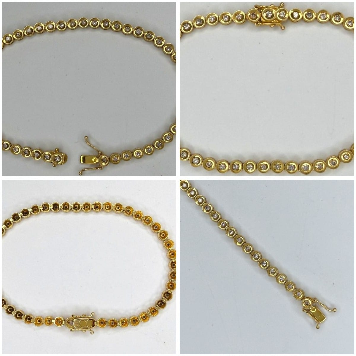 Close-up of diamond tennis bracelet