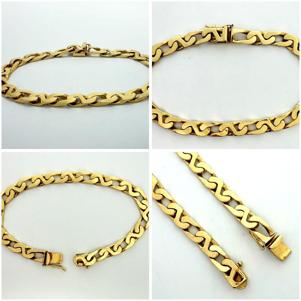 Collage of the gold bracelet details
