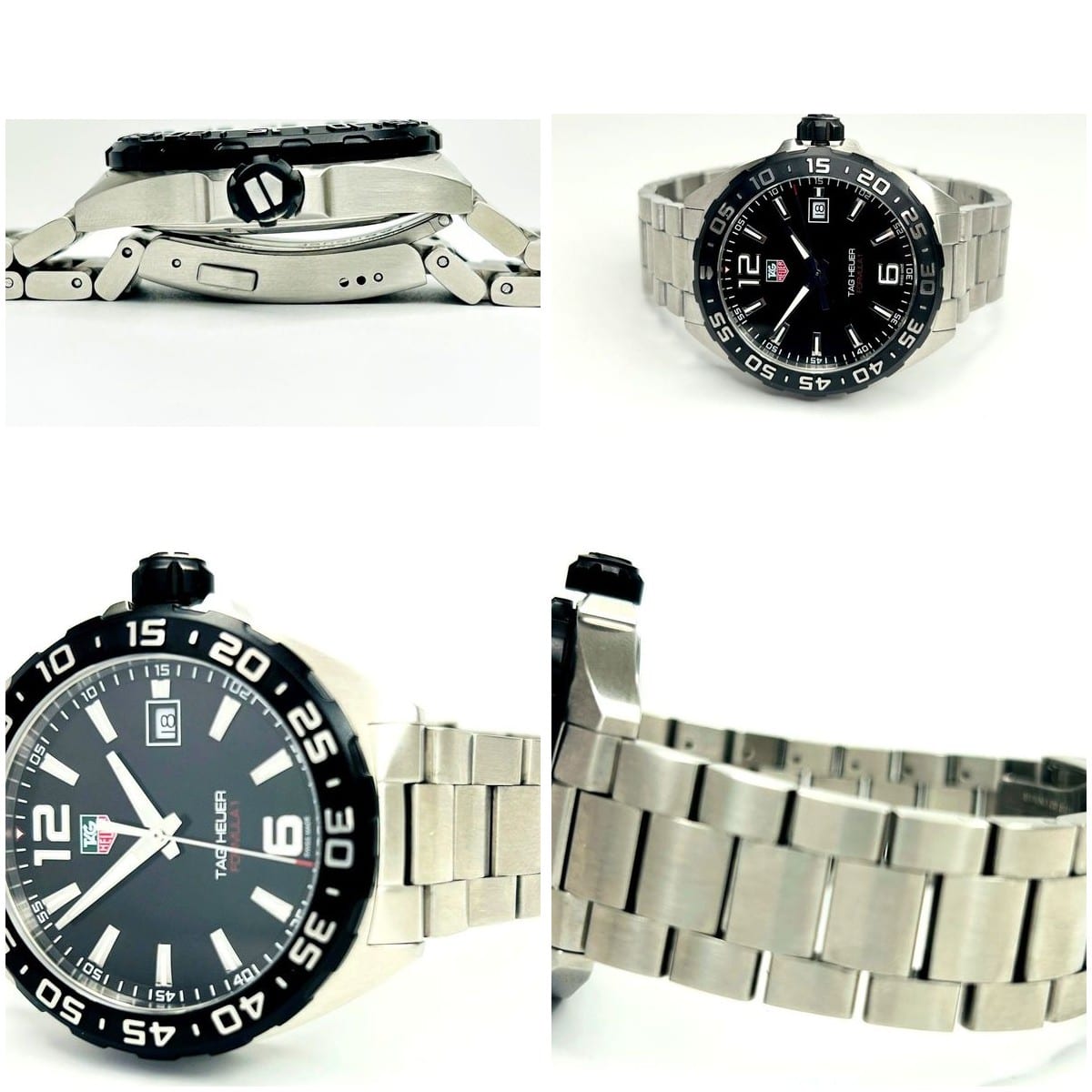 Collage of the Tag Heuer Formula 1 watch details