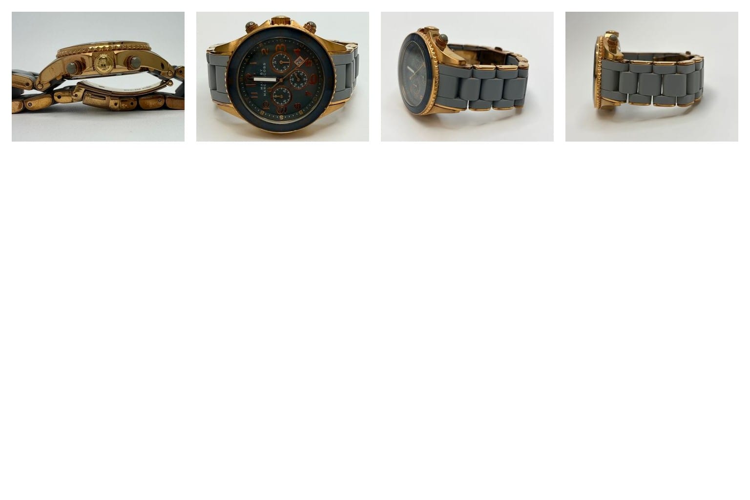 Collage of Marc Jacobs watch details