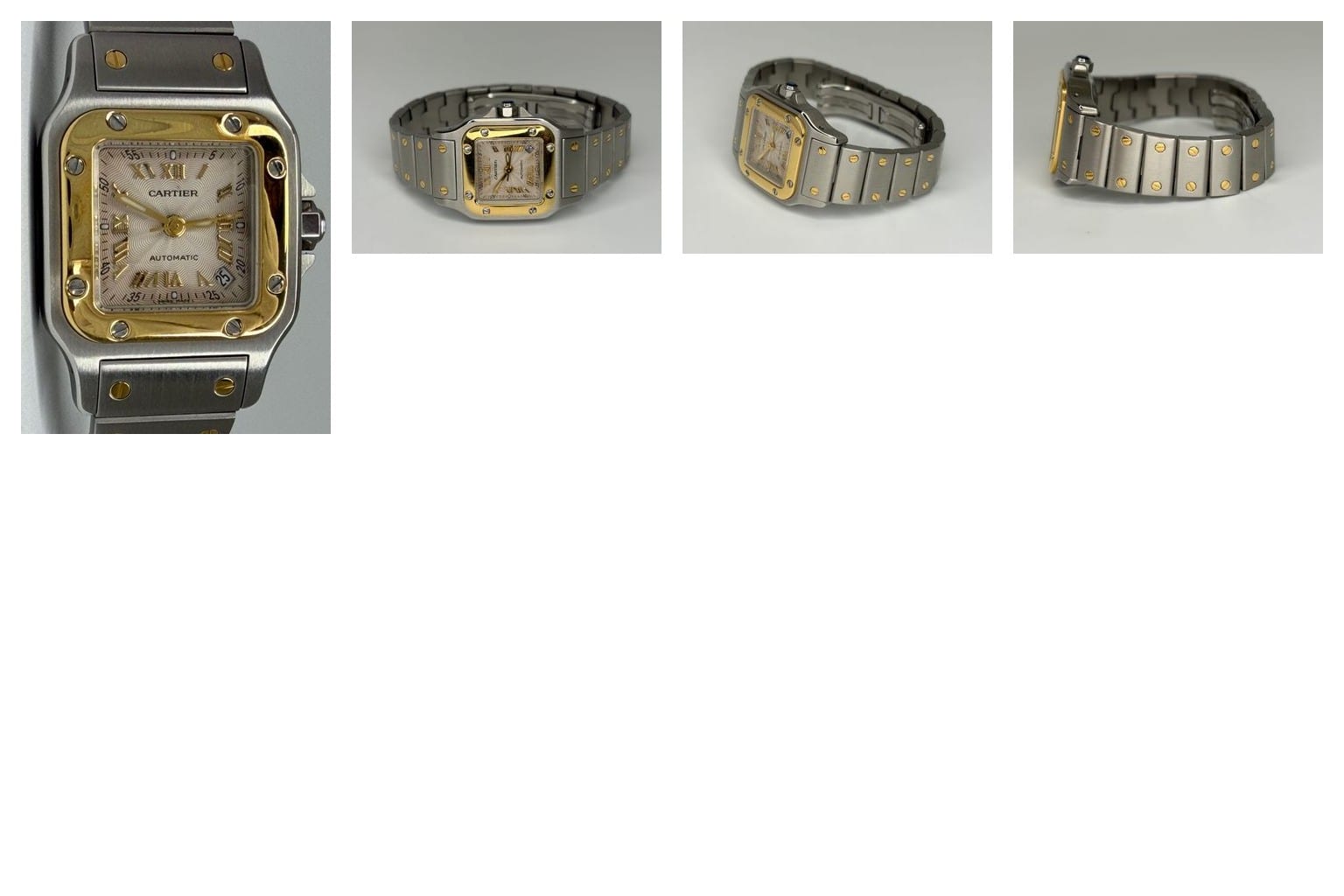 Close-up of Cartier Santos watch features