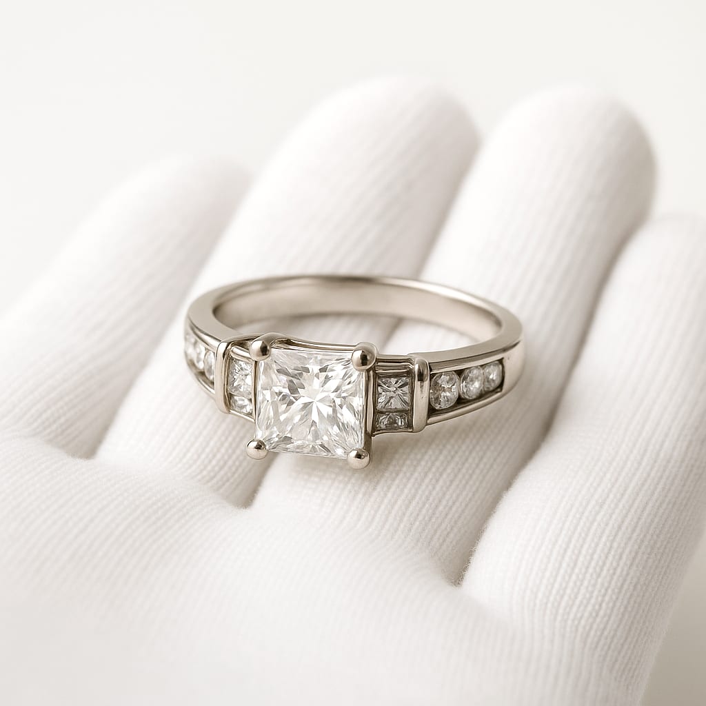 Detail of diamond ring