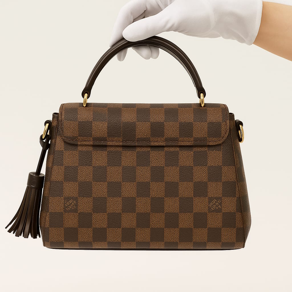 Interior of Louis Vuitton Damier Ebene Croisette Bag