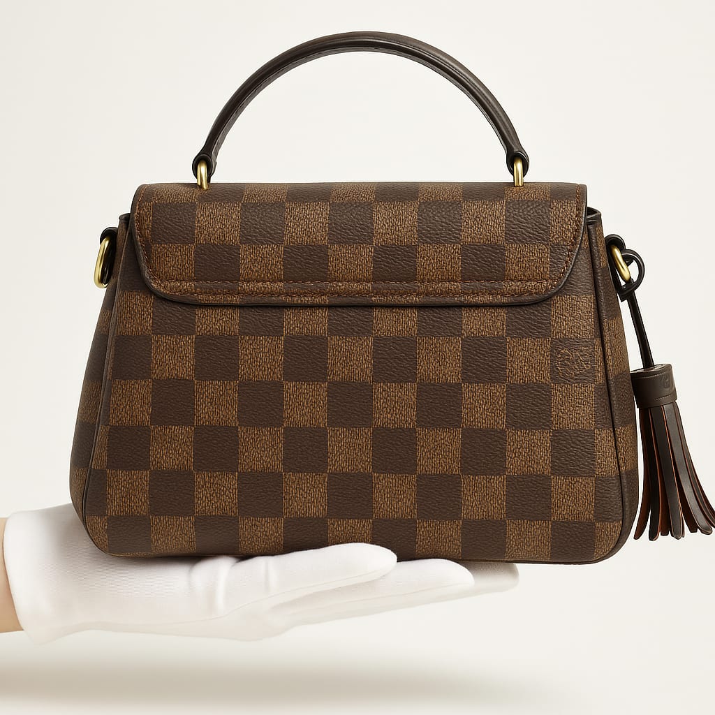 Interior of Louis Vuitton Damier Ebene Croisette Bag