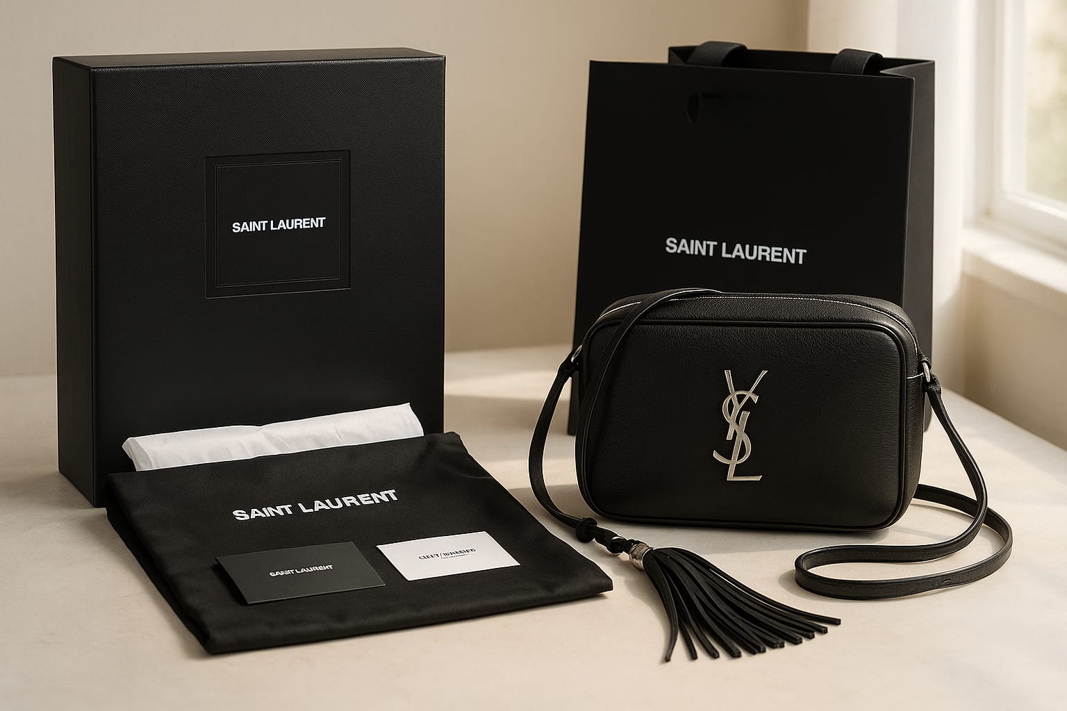 Luxury display of YSL Lou Camera Bag at DCL Jewelry & Loan