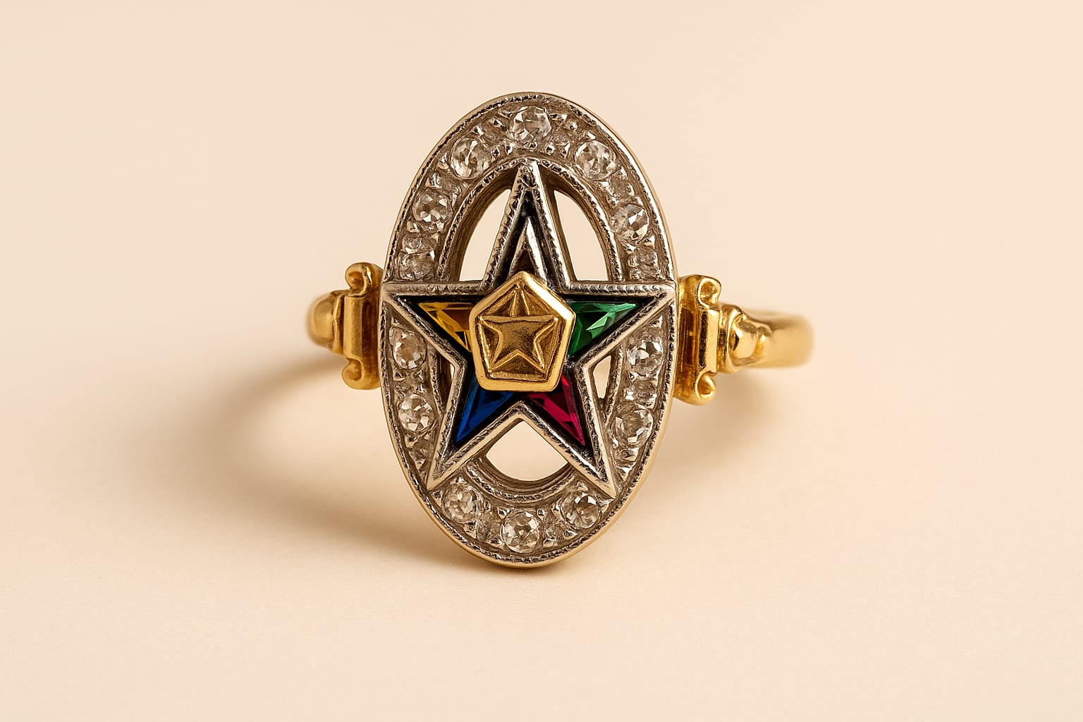 Masonic Ring displayed luxuriously
