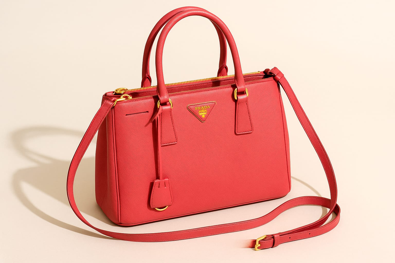 Prada tote displayed in a luxury setting