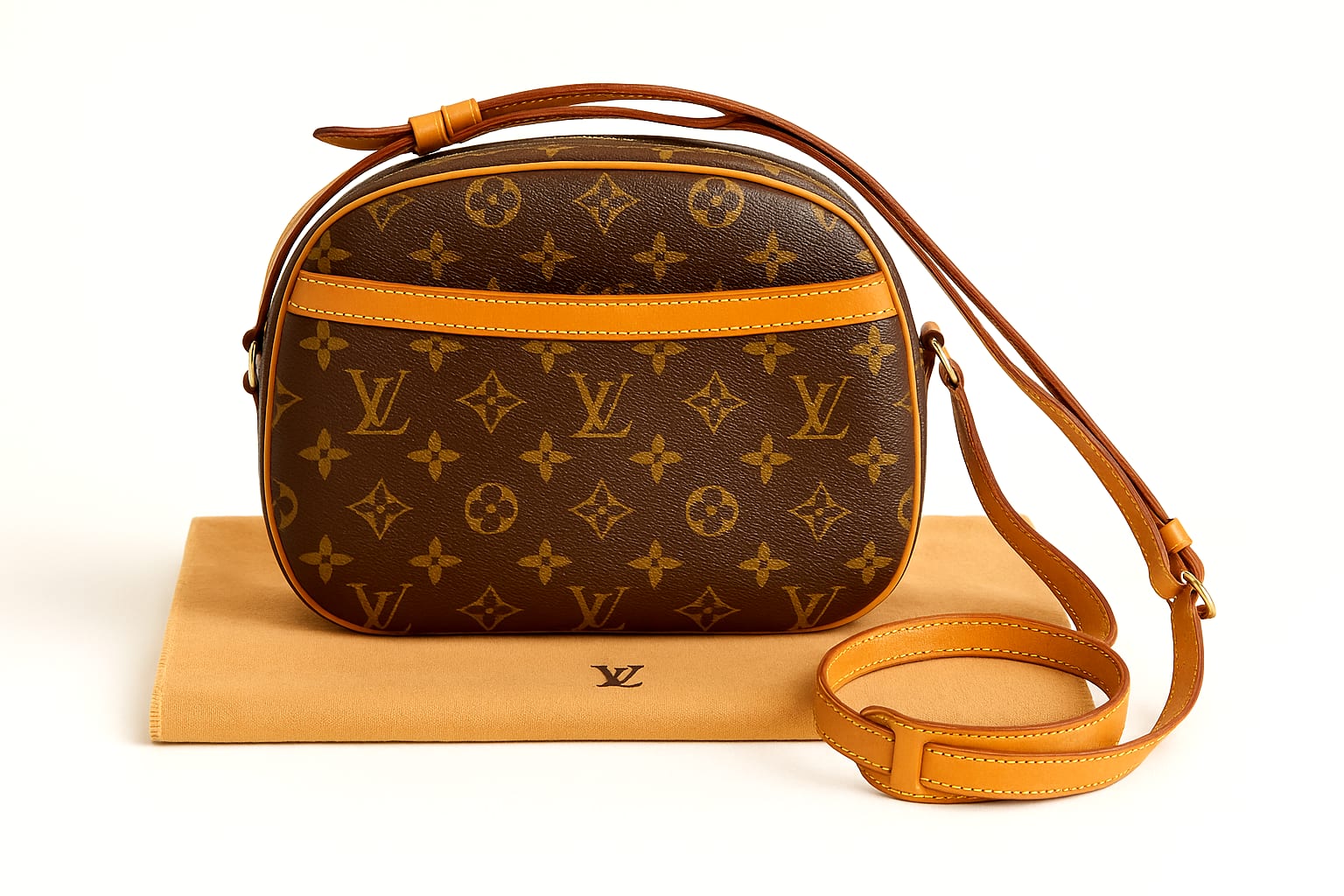 Luxury display of Louis Vuitton Monogram Blois Bag
