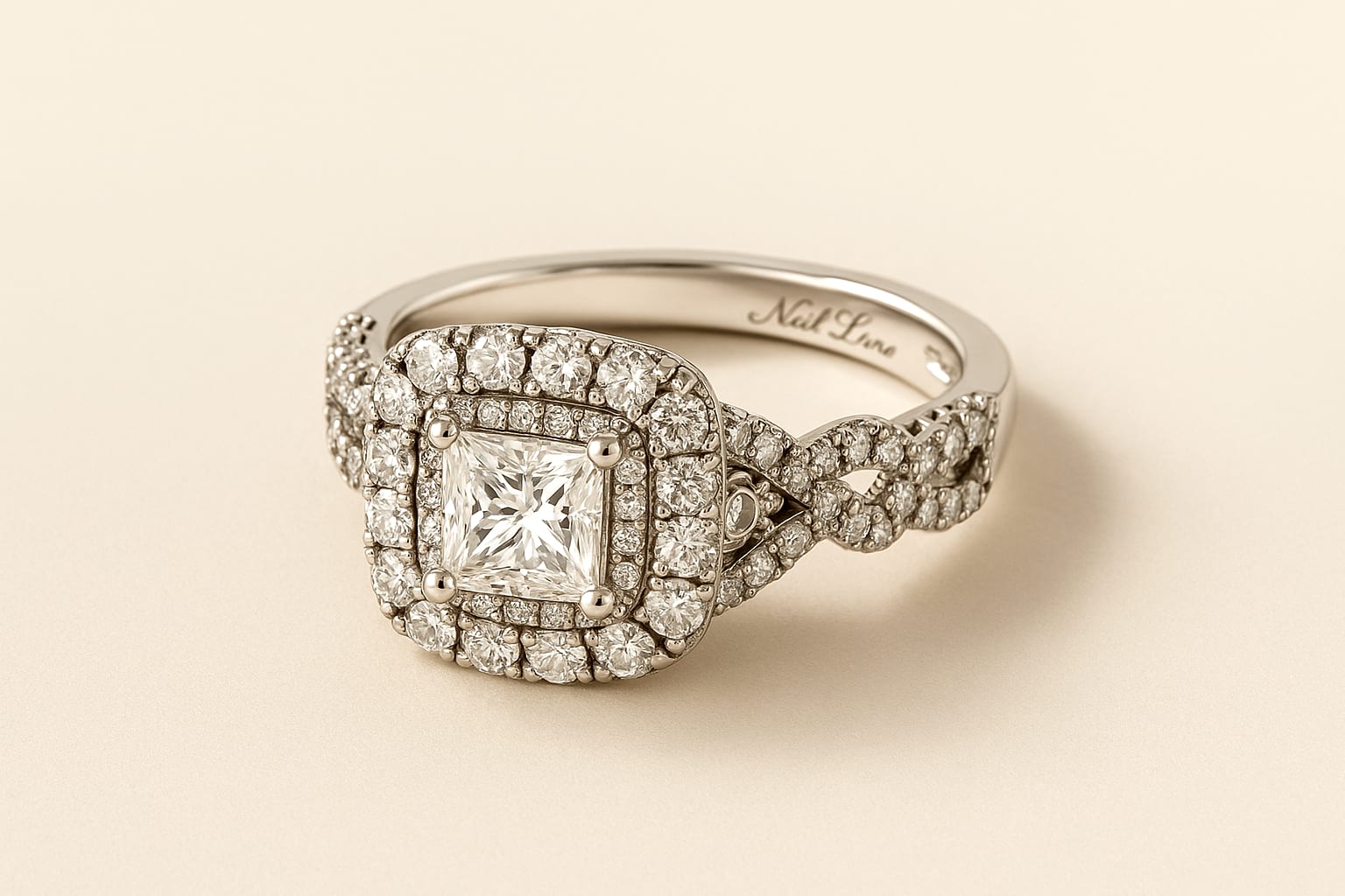 Luxury display of diamond rings at DCL Jewelry & Loan.