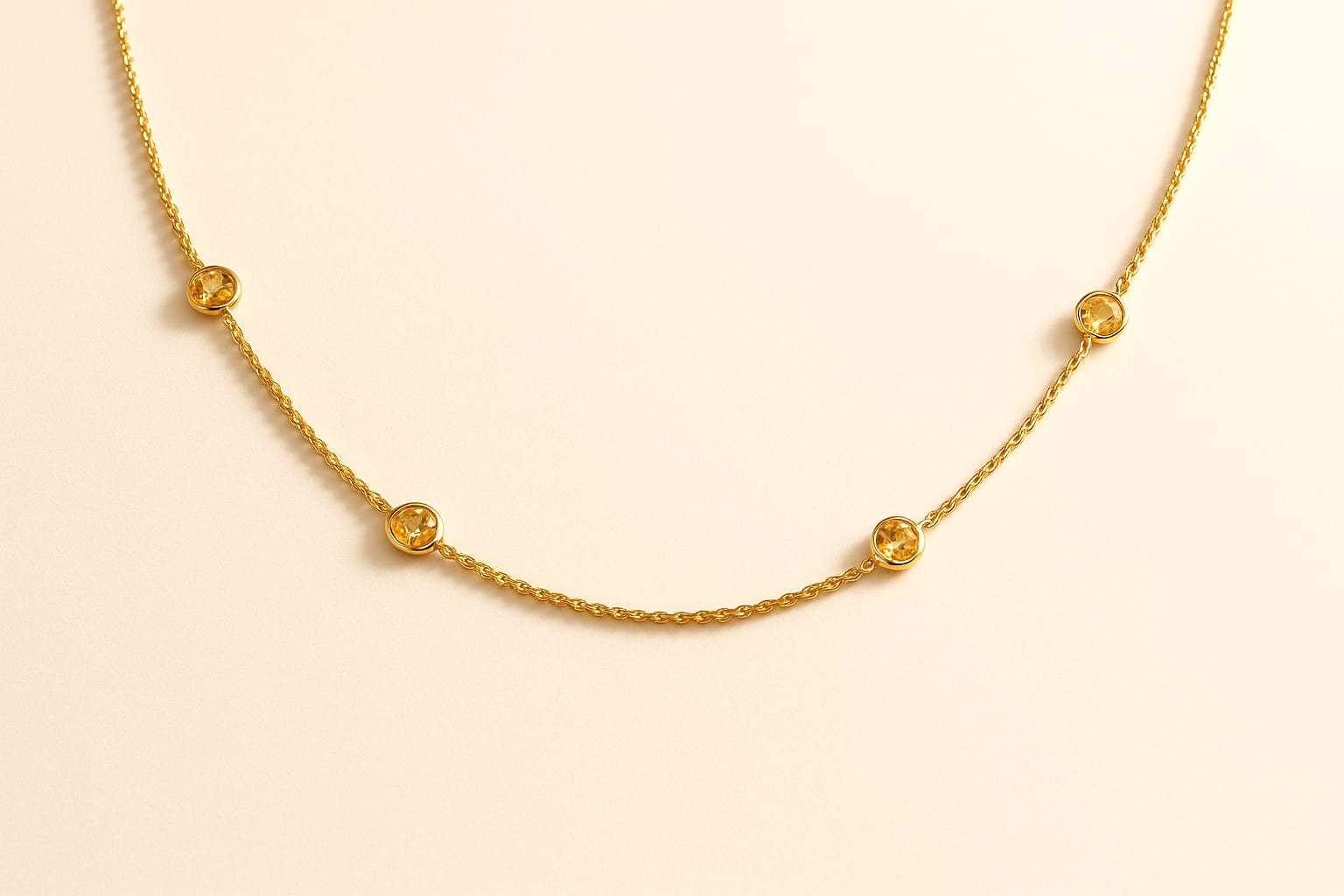 Necklace displayed in a luxury setting