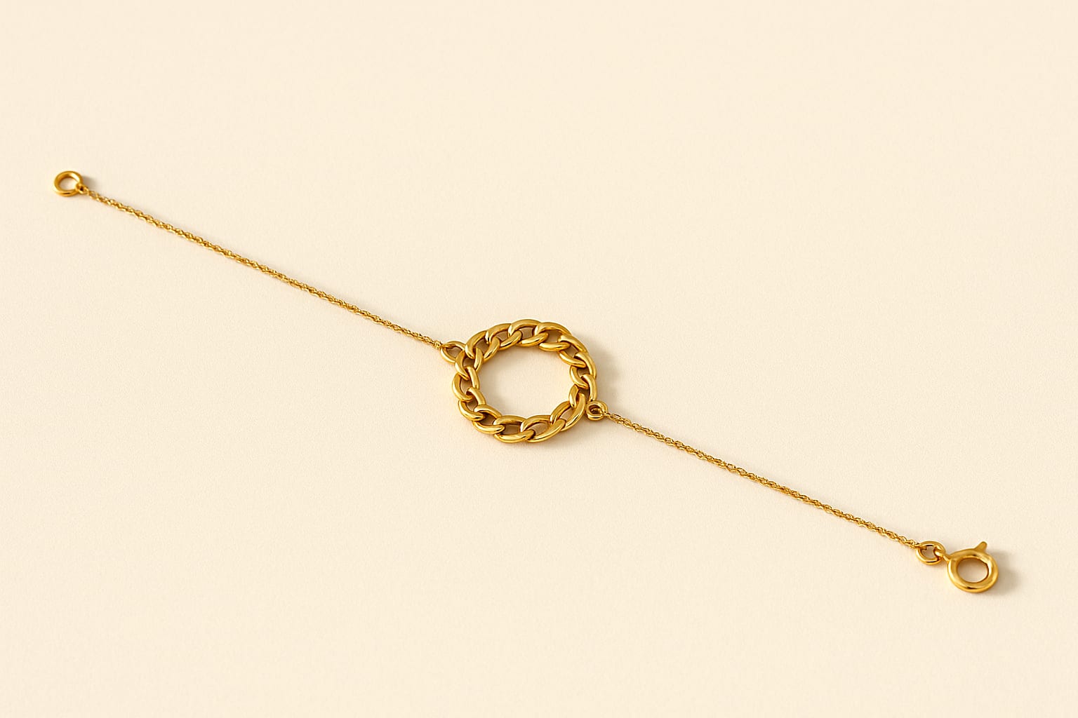 Luxury display of 14K Gold Curb Chain Bracelet