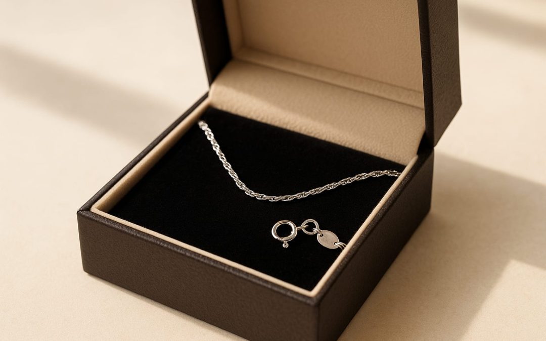 Discover Elegance with Our 10K White Gold Singapore Chain Necklace