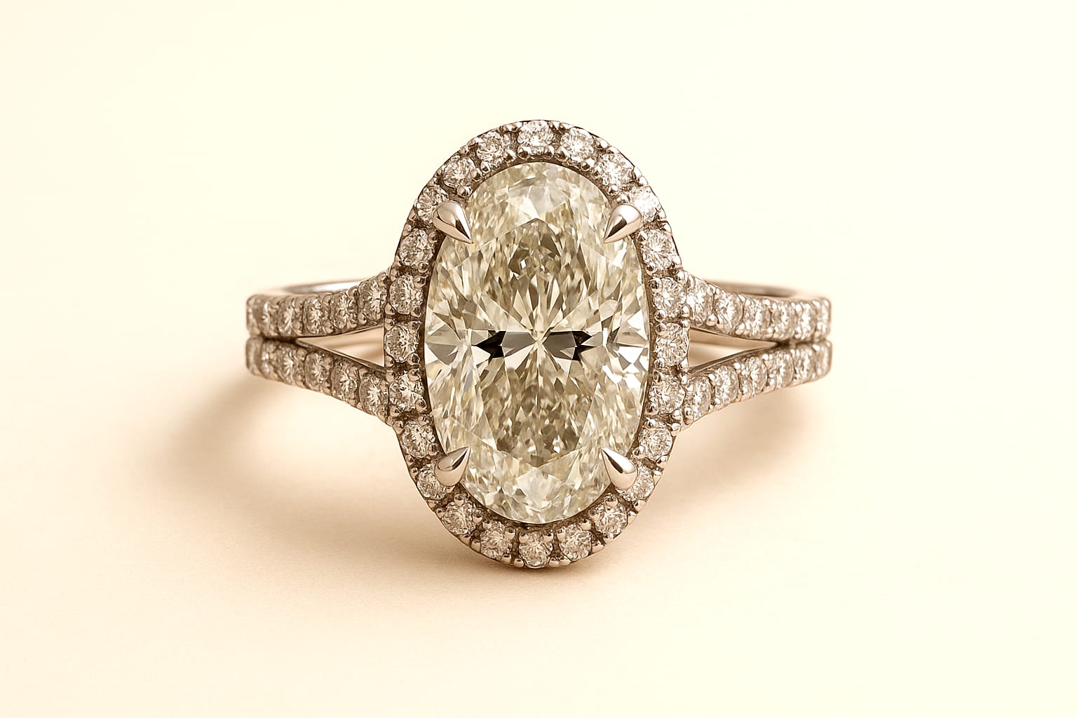 Luxury Display of 18kt White Gold Diamond Ring