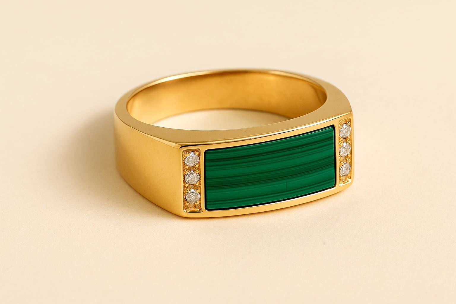 Ring displayed in a luxury setting