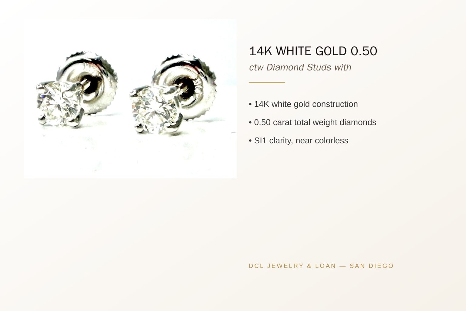 Infographic showing features of diamond earrings