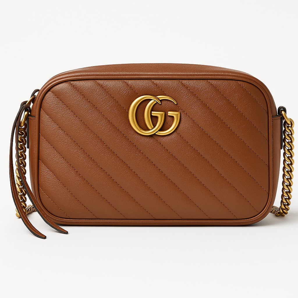 Gucci GG Marmont Quilted Leather Bag on white background