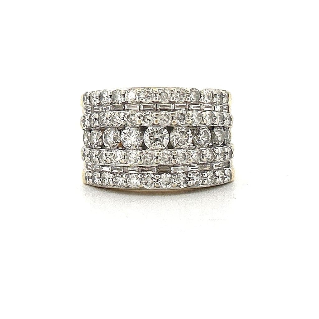 14K Yellow Gold Diamond Ring front view