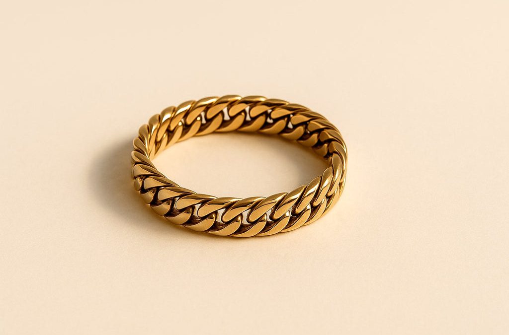 Unveil Elegance with Our 18K Yellow Gold Cuban Link Ring