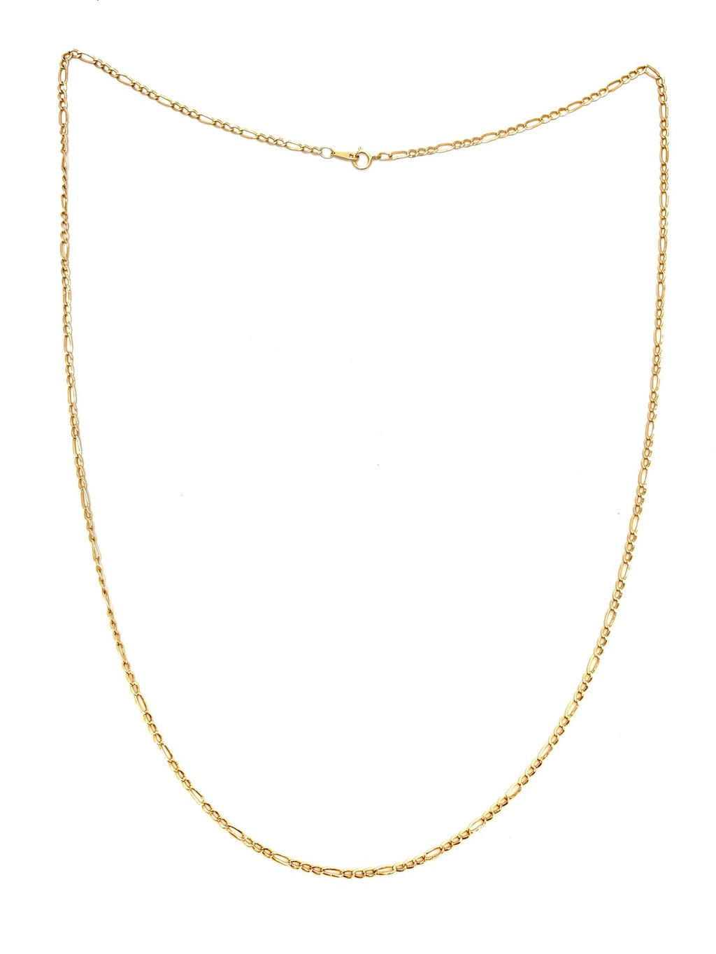 10K Yellow Gold Figaro Chain on a white background