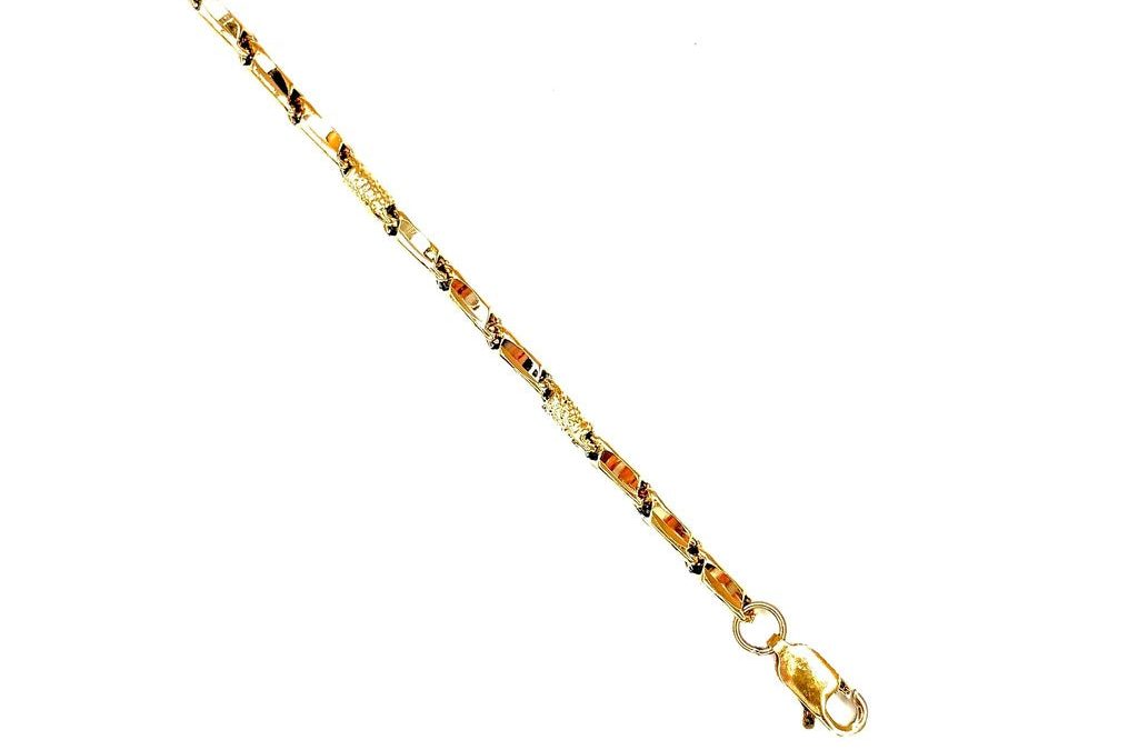 Elegant 18K Gold Mirrored Bar-Link Chain – 22″