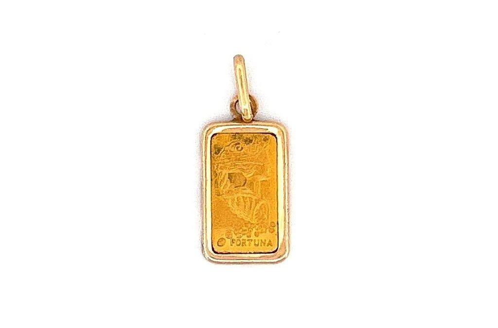 Fortuna 999.9 Fine Gold Bar Pendant – Luxurious and Durable