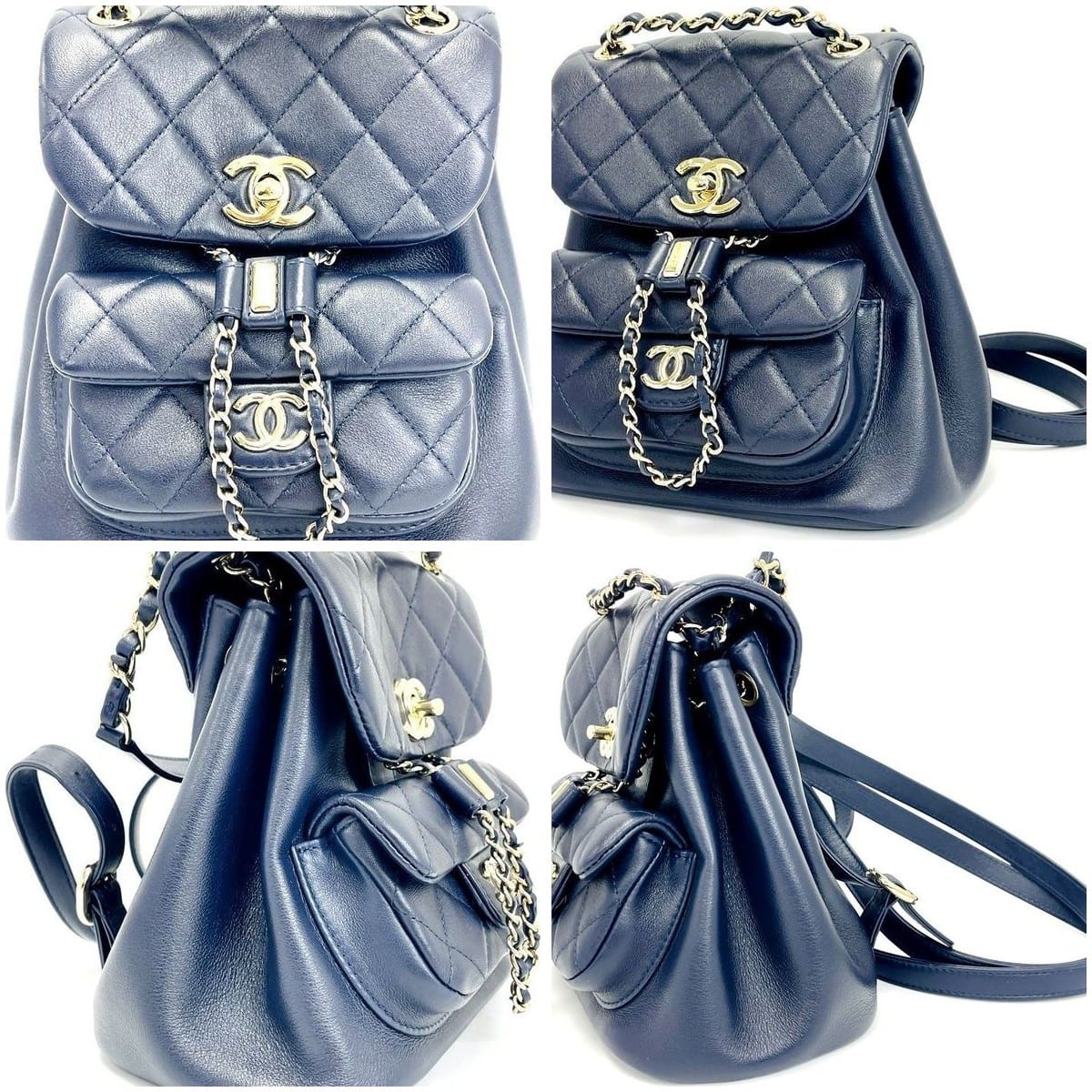 Chanel Duma Backpack collage of views
