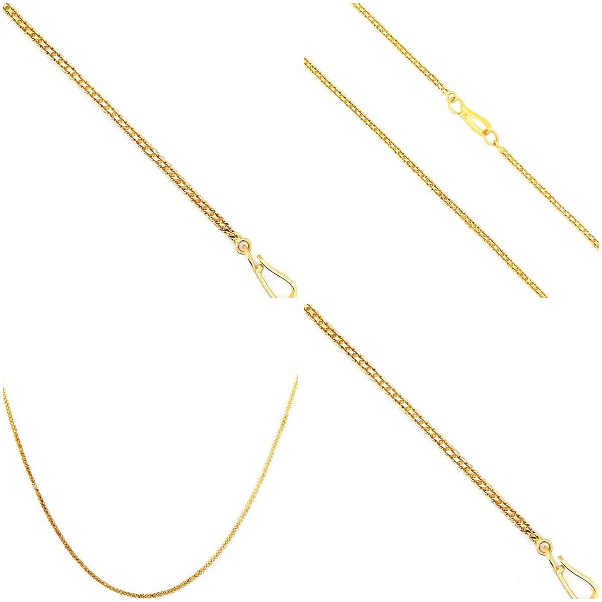 Collage of different angles of the 18K Yellow Gold Fancy Chain Necklace